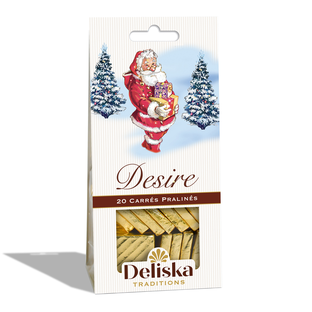 Desire bag of 20 Belgian pralinés, design &quot;Merry Christmas&quot;