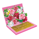 chocolacards avec 8 chocolats Deliska modèle "Roses"