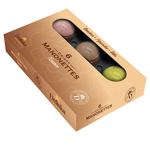 Boîte de 6 Manonettes, Nuance (saveurs framboise, caramel et pistache)