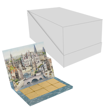 [SD030-BCB1R04H-OPTO001C002M02] Présentoir de 30 chocolacards modèle "Bruges"