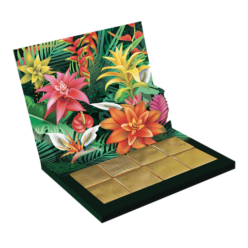 [BCB1R03H-OPFL001C015M02] chocolacards with 8 Deliska's chocolates design &quot;Jungle Bunch&quot;