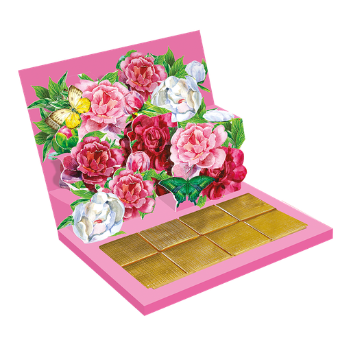 [BCB1R03H-OPFL002C015M02] chocolacards with 8 Deliska's chocolates design &quot;Roses&quot;