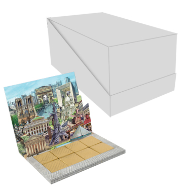 [SD030-BCB1R04H-OPTO003C002M02] Présentoir de 30 chocolacards modèle "Paris"