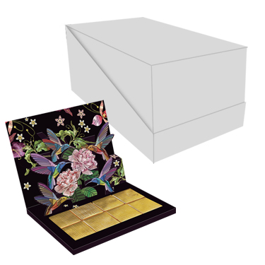 [SD030-BCB1R03H-OPAN002C015M02] Présentoir de 30 chocolacards Deliska modèle "Bouquet Exotique" (copie)