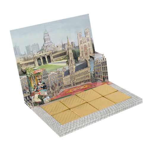 [BCB1R04H-OPTO002C002M02] chocolacards avec 8 &quot;carrés pralinés&quot; modèle &quot;Bruxelles&quot;